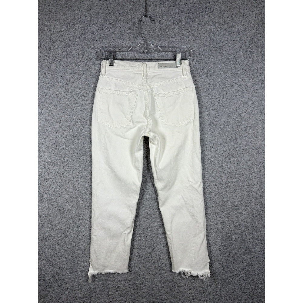 GRLFRND Jeans Womens 25x25 Helena‎ High Rise Straight Distressed Hem White - Picture 10 of 10